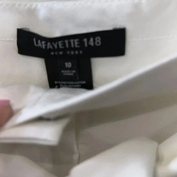 Lafayette 148 Ivory Trouser Shorts Size 10 - Picture 5 of 6